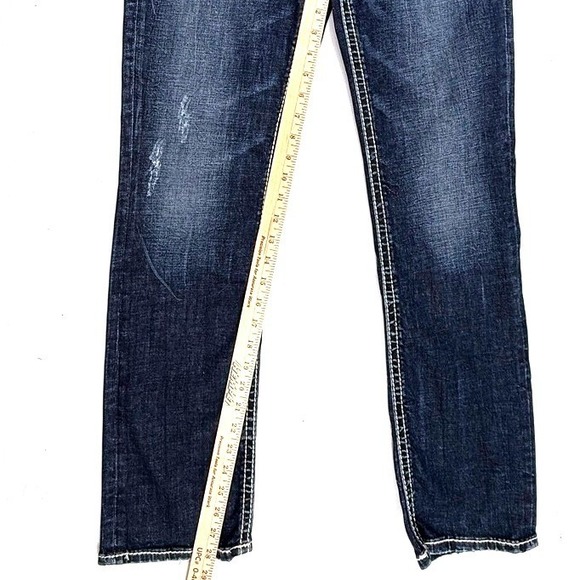 Silver Jeans Co Suki Straight Leg Dark Wash Thick Stitch Denim Jeans W28 L30 - Picture 8 of 9